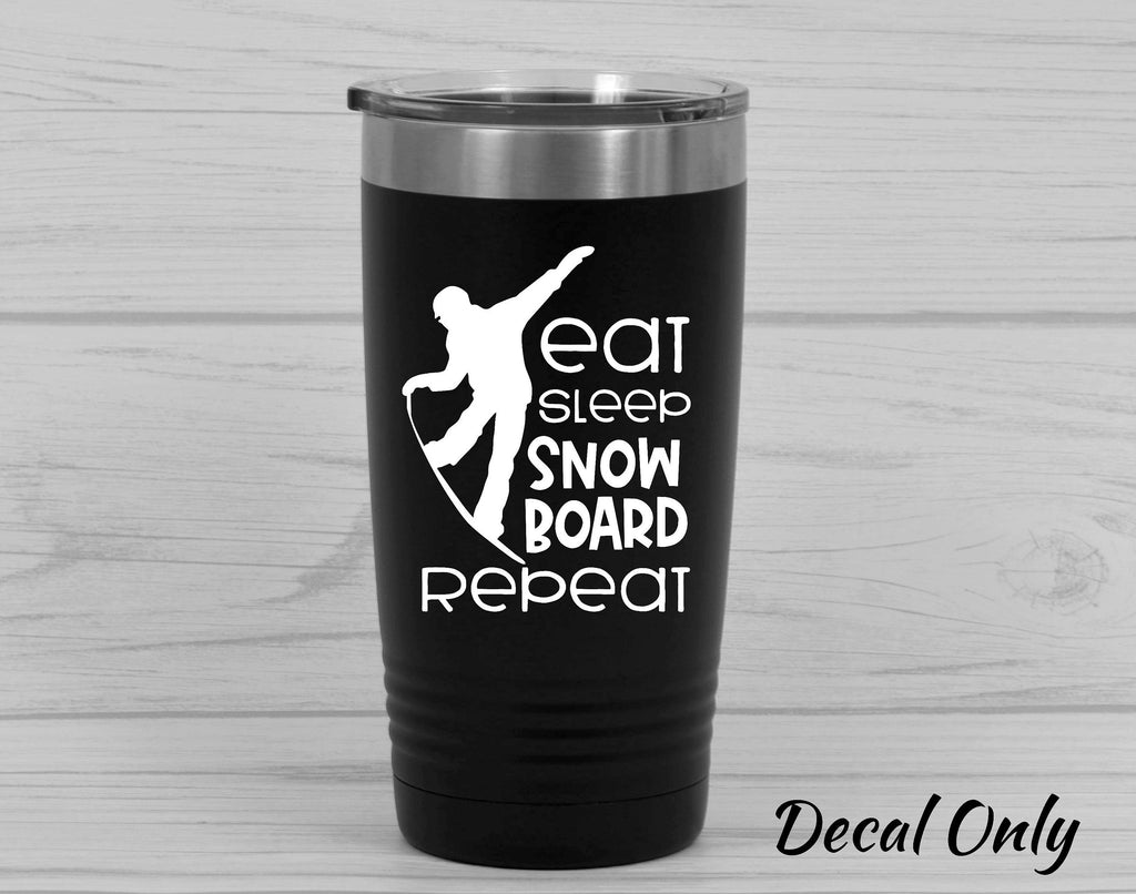 Eat Sleep Snowboard Repeat.. Snowboarder Vinyl Decal Sticker - FineLineFX