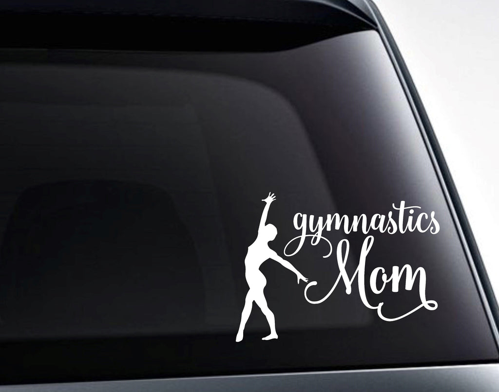 Gymnastics Mom Gymnast Silhouette Vinyl Decal Sticker - FineLineFX