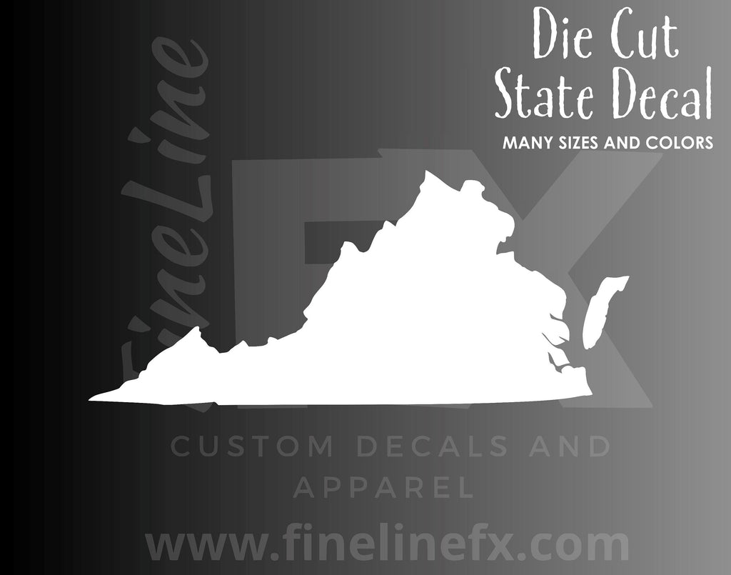 Virginia State Shape Vinyl Decal Sticker - FineLineFX