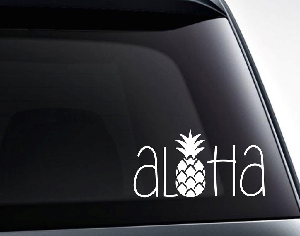 Aloha Hawaiian Pineapple Vinyl Decal Sticker - FineLineFX