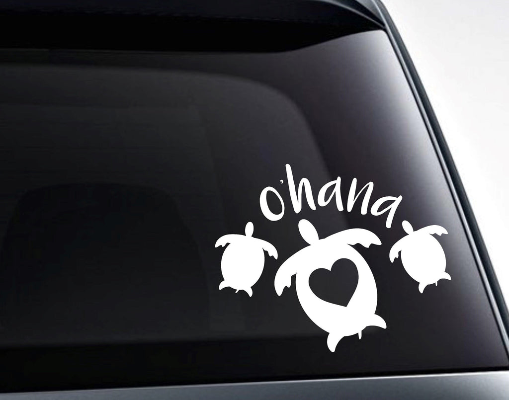 Ohana Hawaiian Family Turtles Vinyl Decal Sticker - FineLineFX