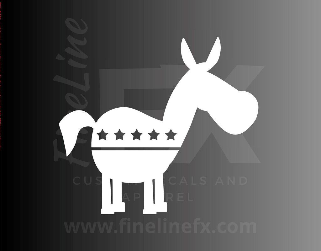 Democrat Donkey Political Logo Vinyl Decal Sticker - FineLineFX
