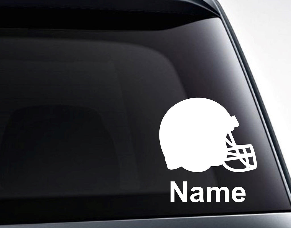 Football Helmet with Name or Custom Text Vinyl Decal Sticker - FineLineFX