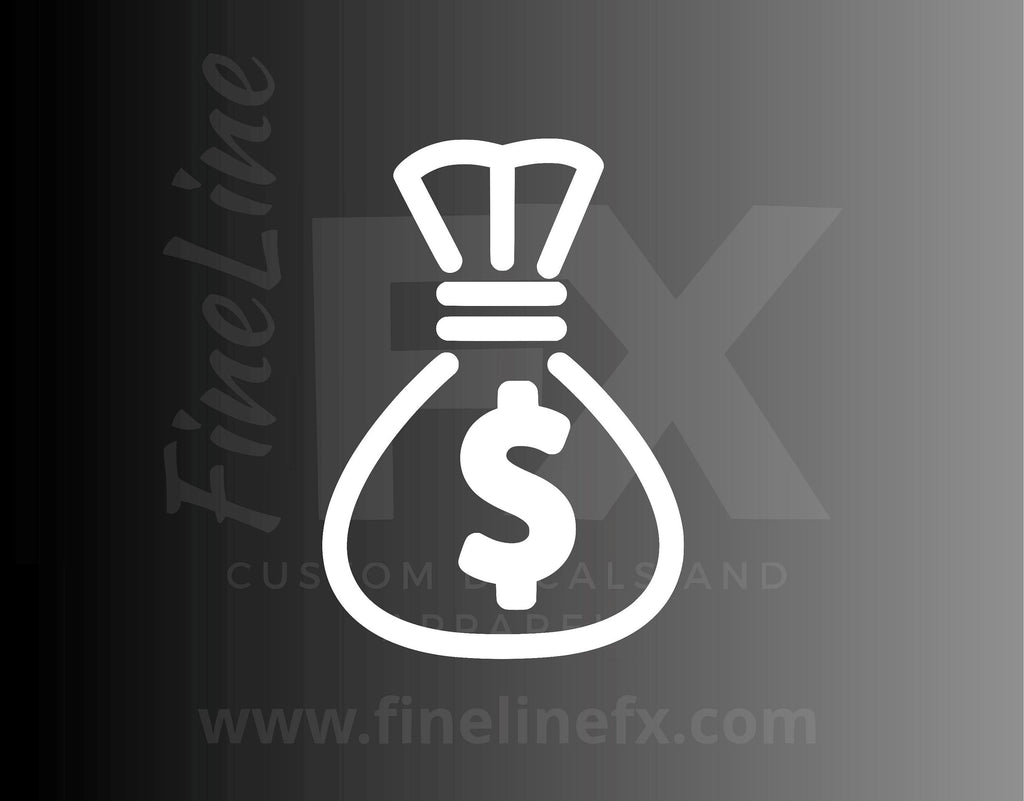 Money Bag Dollar Sign Vinyl Decal Sticker - FineLineFX