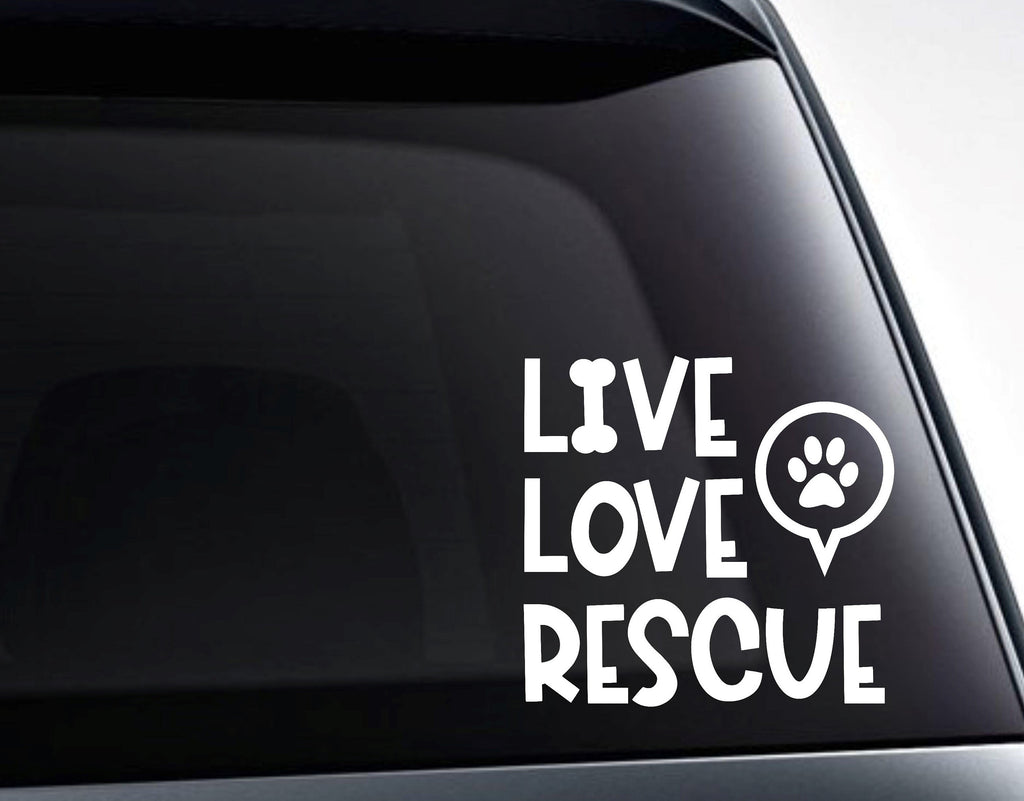 Live Love Rescue Rescue Dogs Vinyl Decal Sticker - FineLineFX