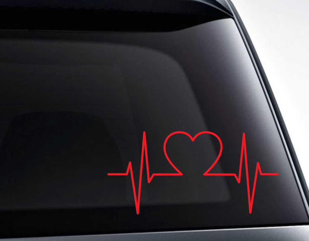 Heart EKG Heartbeat Vinyl Decal Sticker / Decals for Cars, Laptops, Tumblers and More - FineLineFX