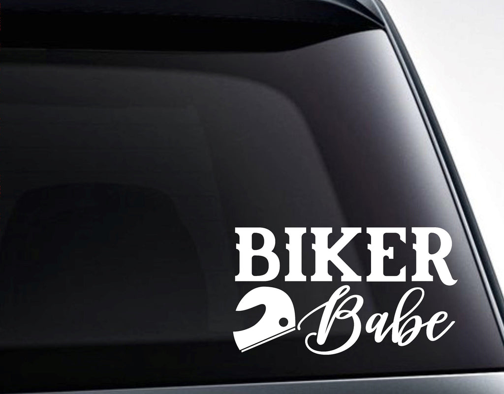 Biker Babe Motorcycle Girl Vinyl Decal Sticker - FineLineFX