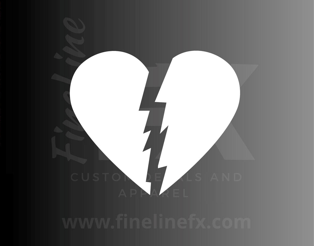 Broken Heart Vinyl Decal Sticker - FineLineFX