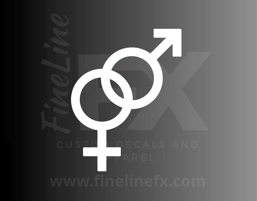 Male Female Gender Symbol Vinyl Decal Sticker - FineLineFX