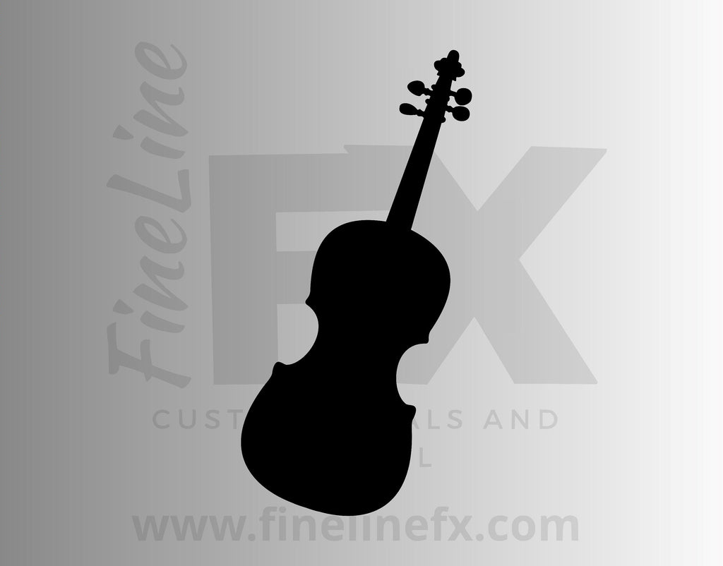 Violin Cello Silhouette Die Cut Vinyl Decal Sticker - FineLineFX