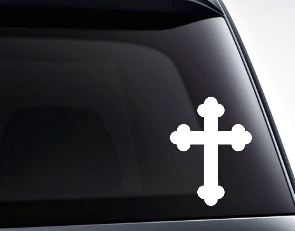 Styled Christian Cross Vinyl Decal Sticker - FineLineFX