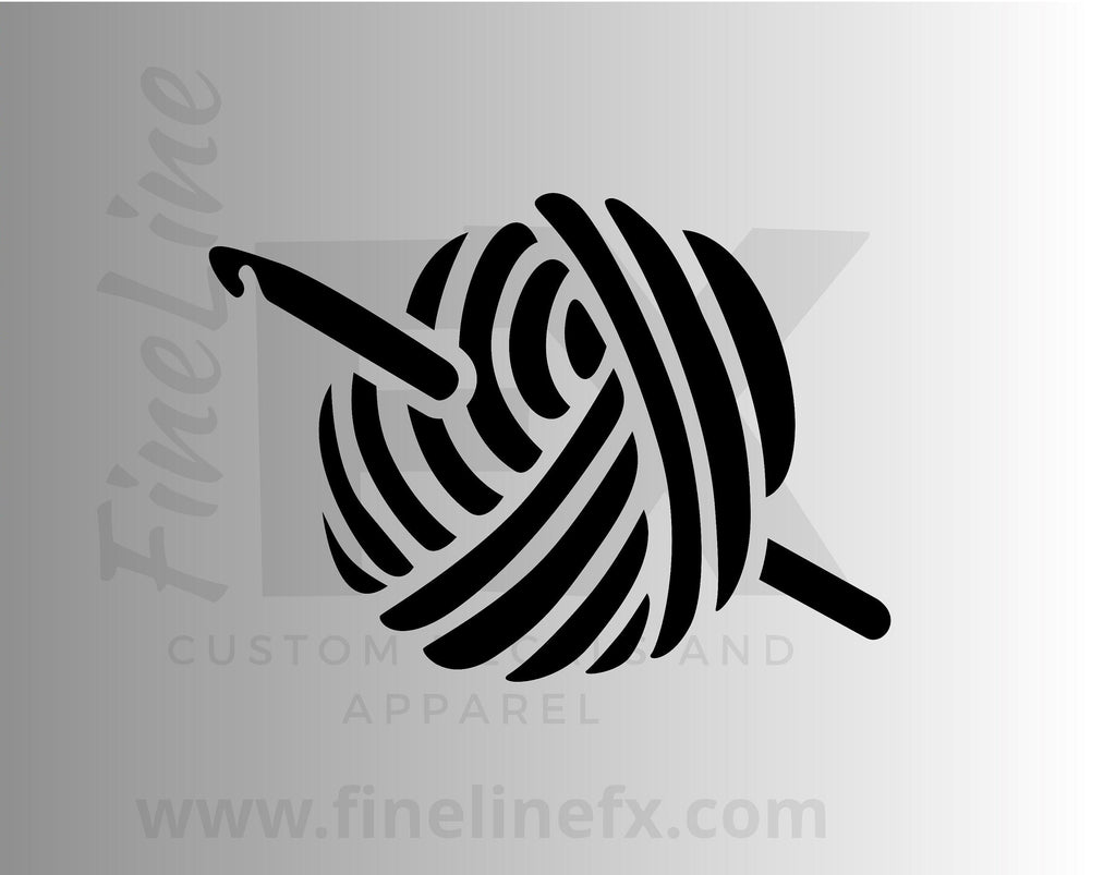 Knitting Yarn Ball Vinyl Decal Sticker - FineLineFX