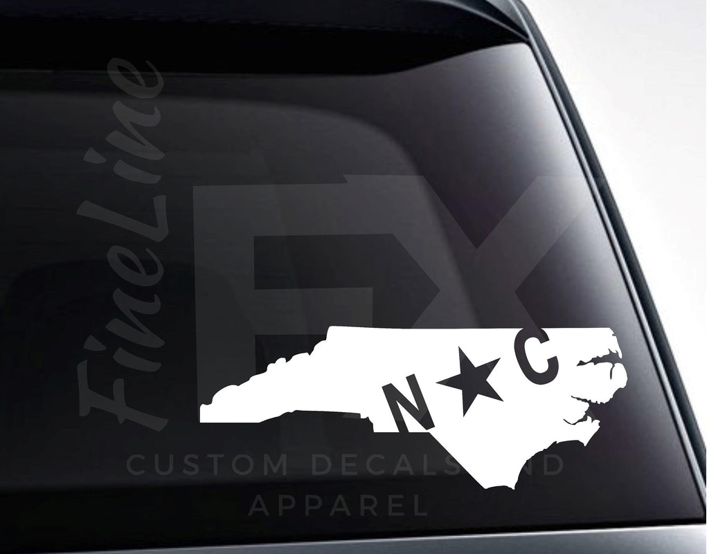 North Carolina NC Flag Die Cut Vinyl Decal Sticker - FineLineFX