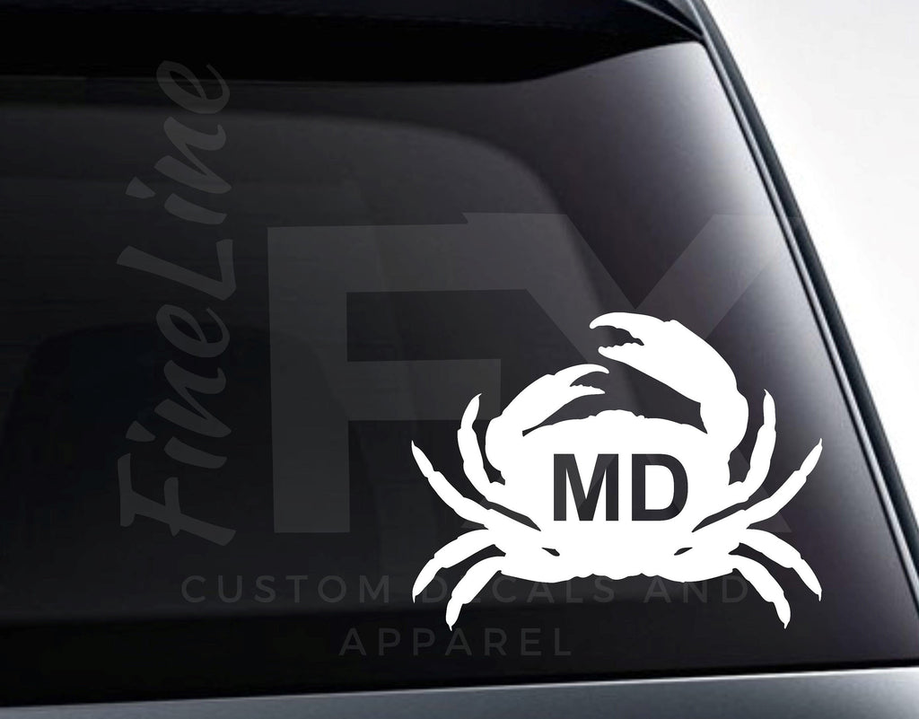 Maryland Crab Decal, MD Crab Vinyl Decal Sticker - FineLineFX