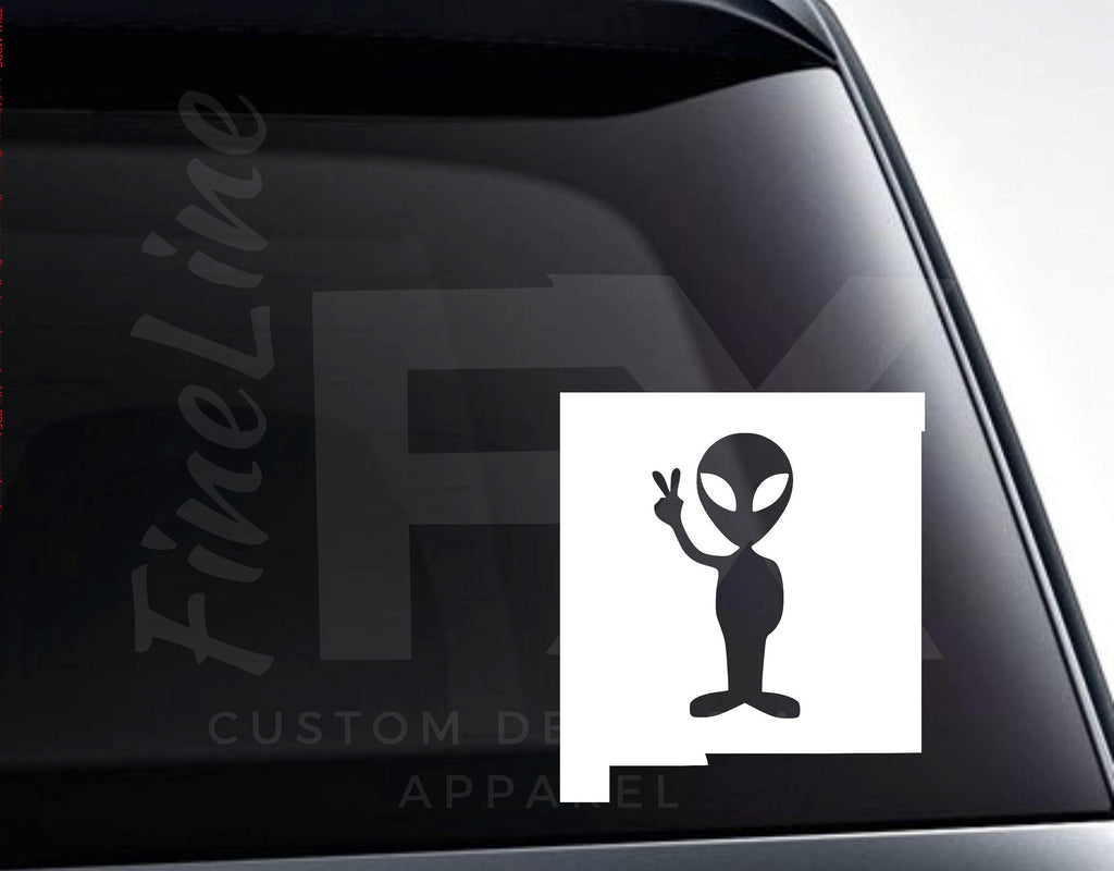 New Mexico Alien Peace Sign Vinyl Decal Sticker / Decal For Cars, Laptops, Tumblers and More - FineLineFX