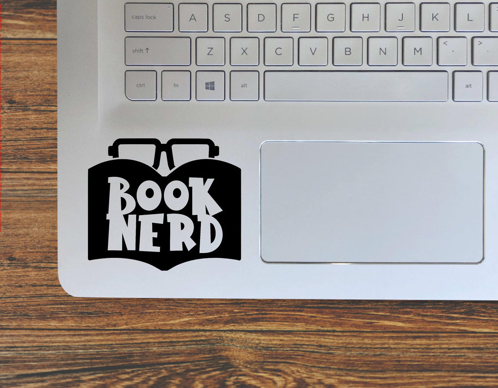Book Nerd Book and Reading Glasses Vinyl Decal Sticker - FineLineFX