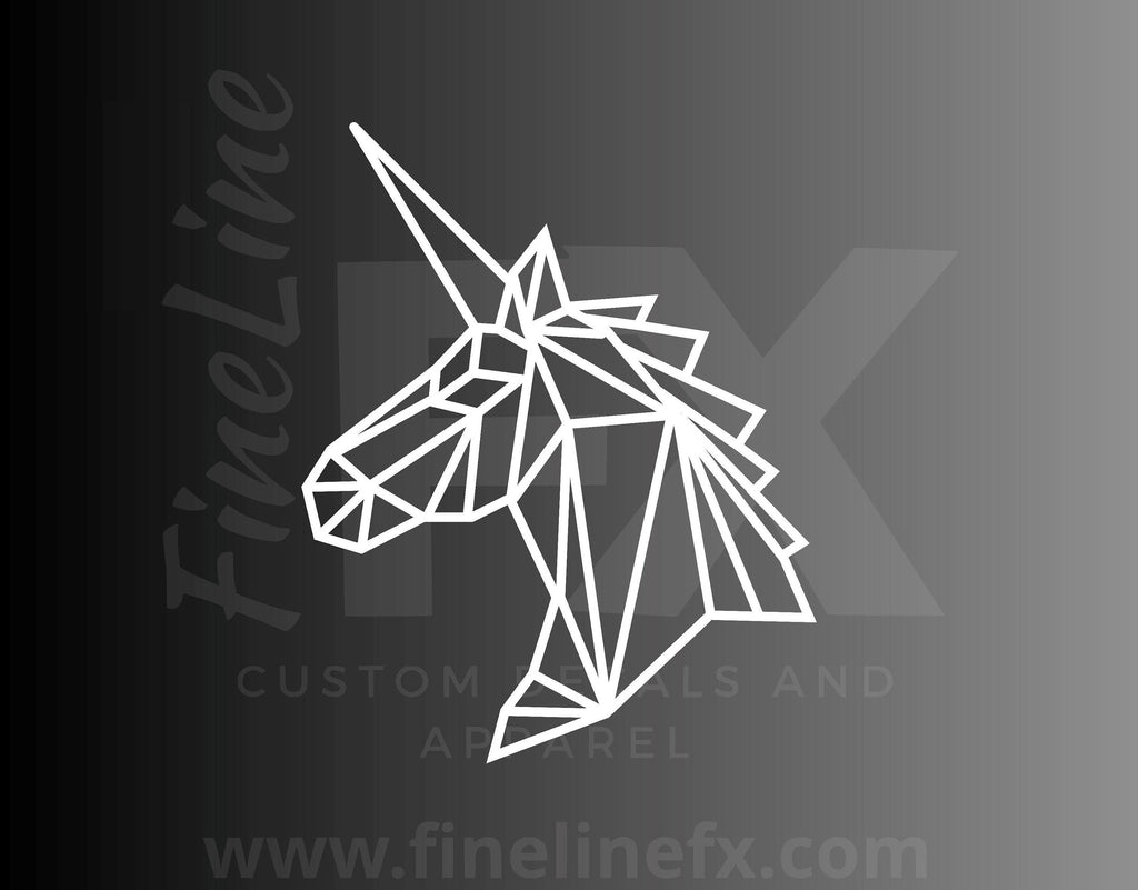 Geometric Unicorn Fantasy Vinyl Decal Sticker - FineLineFX