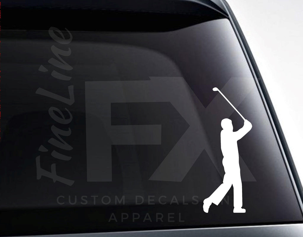 Golfer Silhouette, Golf Vinyl Decal Sticker - FineLineFX