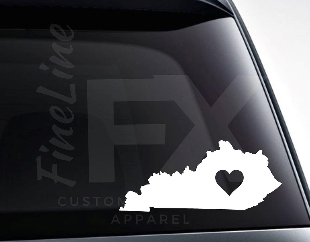 Kentucky With A Heart Vinyl Decal Sticker / Love Kentucky - FineLineFX