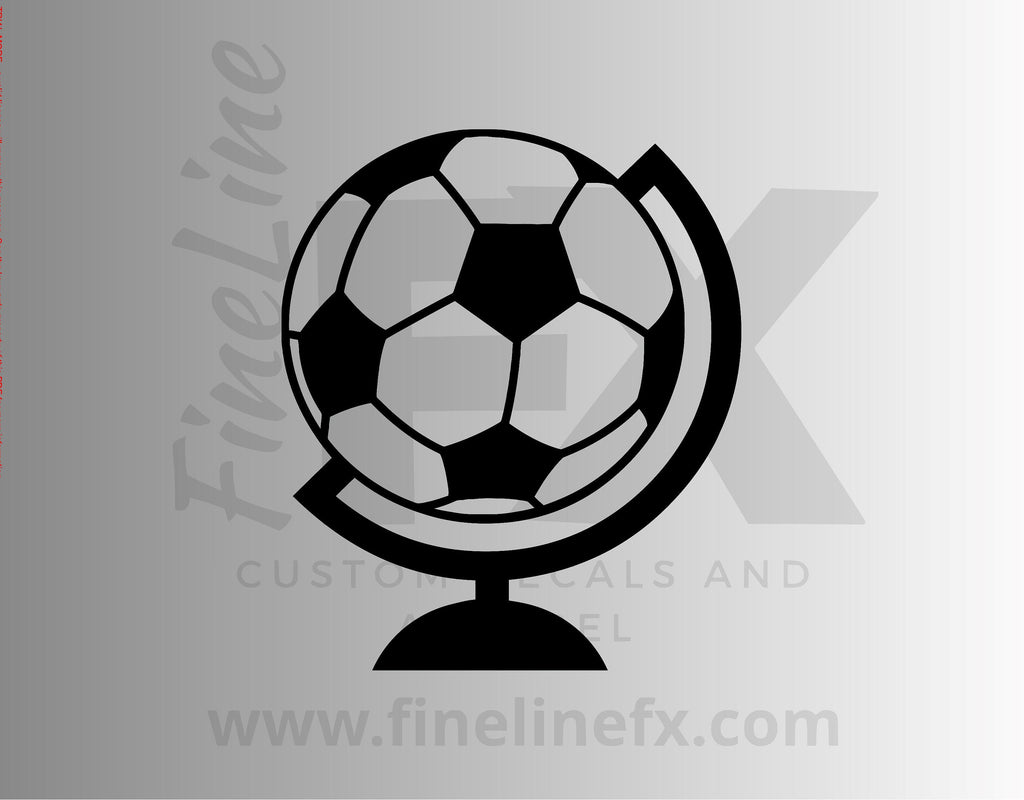 Soccer Ball Futbol World Globe Die Cut Vinyl Decal Sticker - FineLineFX