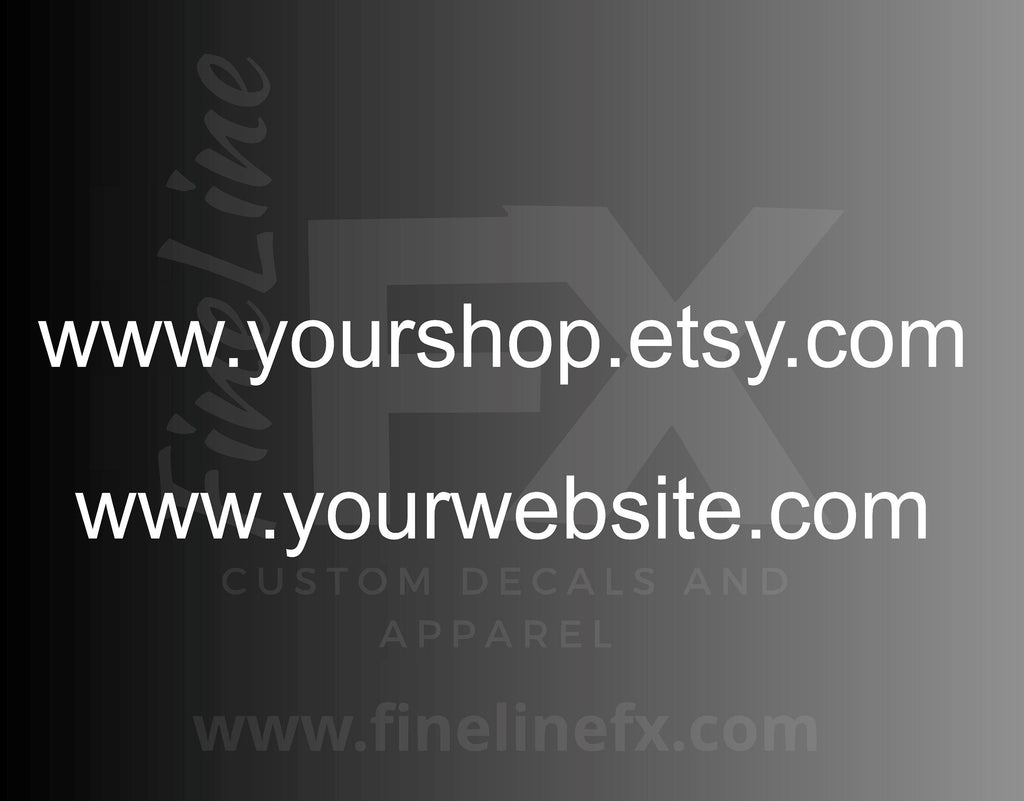 Your Website Custom Advertising Decal Sticker / Choose Size & Color - FineLineFX