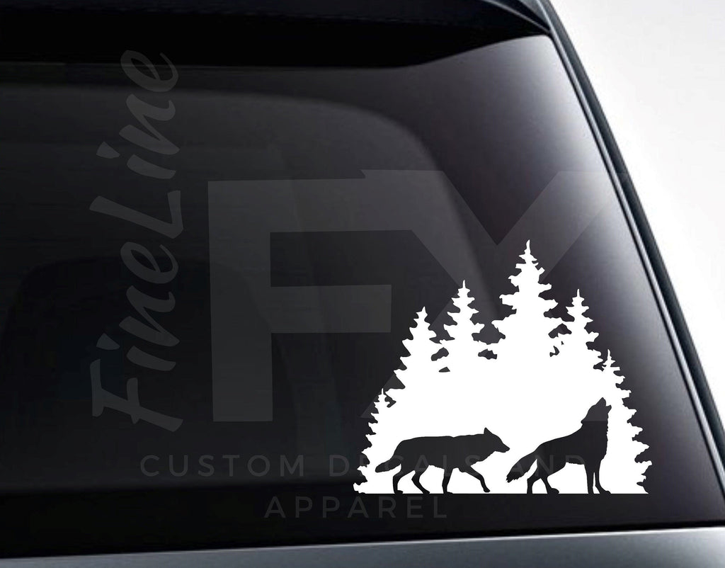 Wolves In The Forest Vinyl Decal Sticker - FineLineFX