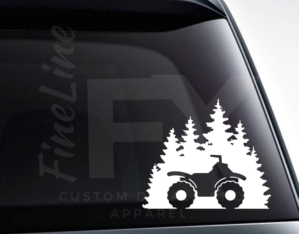 4 Wheeler ATV Woods Forest Four Wheeling Vinyl Decal Sticker - FineLineFX