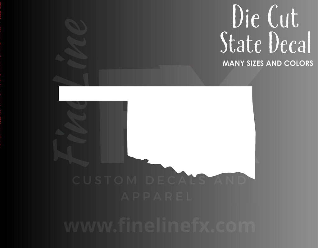 Oklahoma State Shape Vinyl Decal Sticker - FineLineFX