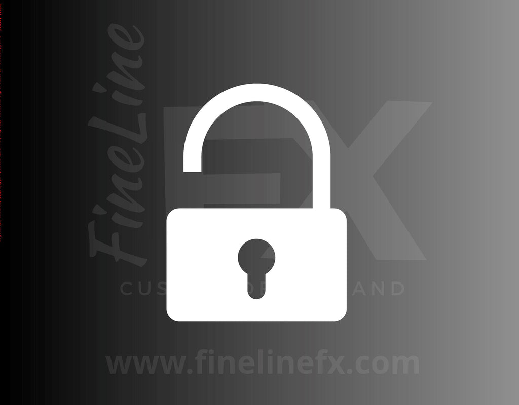 Lock Padlock Open Unlocked Symbol Icon Vinyl Decal Sticker - FineLineFX