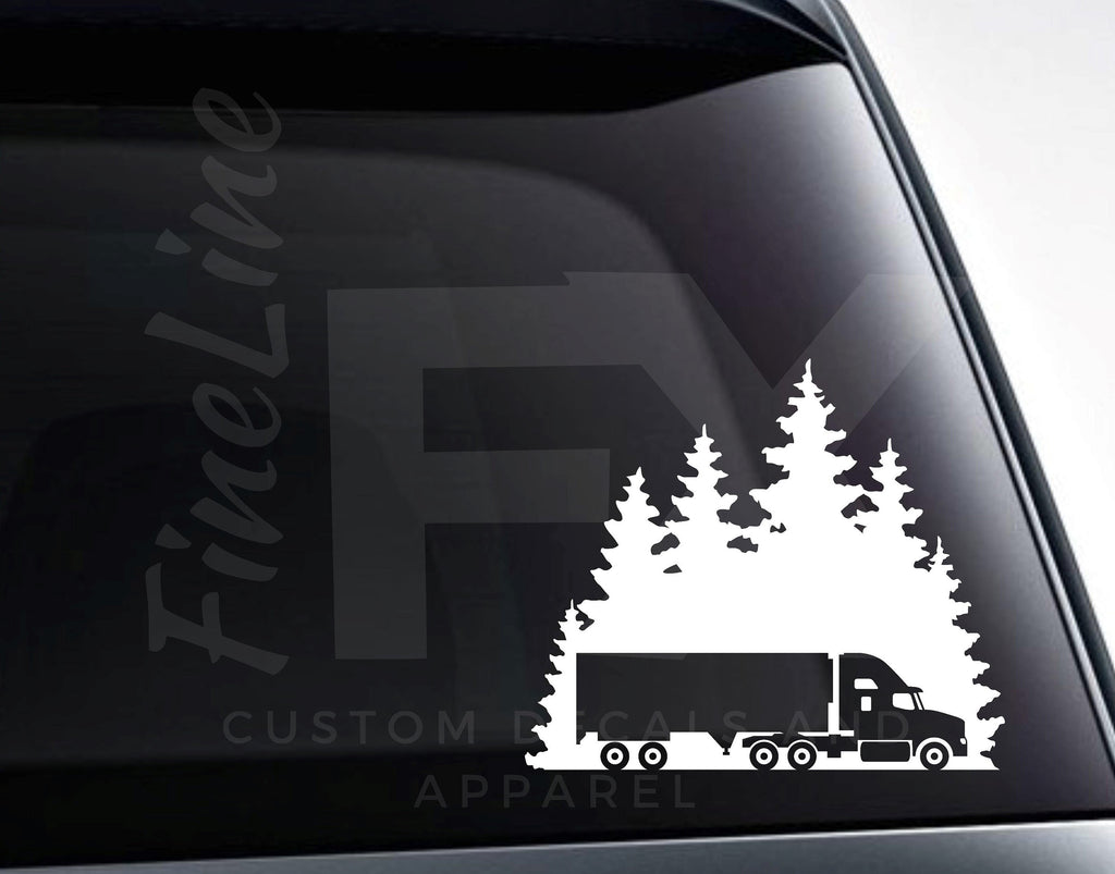 Semi Truck Highway Truck Driving Vinyl Decal Sticker - FineLineFX
