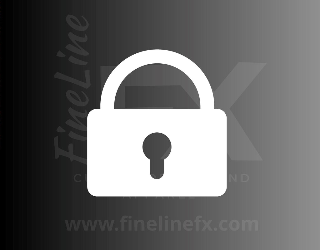 Lock Padlock Locked Symbol Icon Vinyl Decal Sticker - FineLineFX
