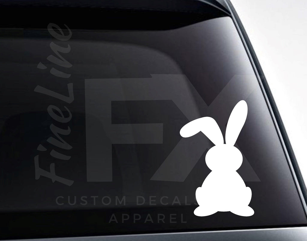 Easter Bunny With Floppy Ear Vinyl Decal Sticker - FineLineFX