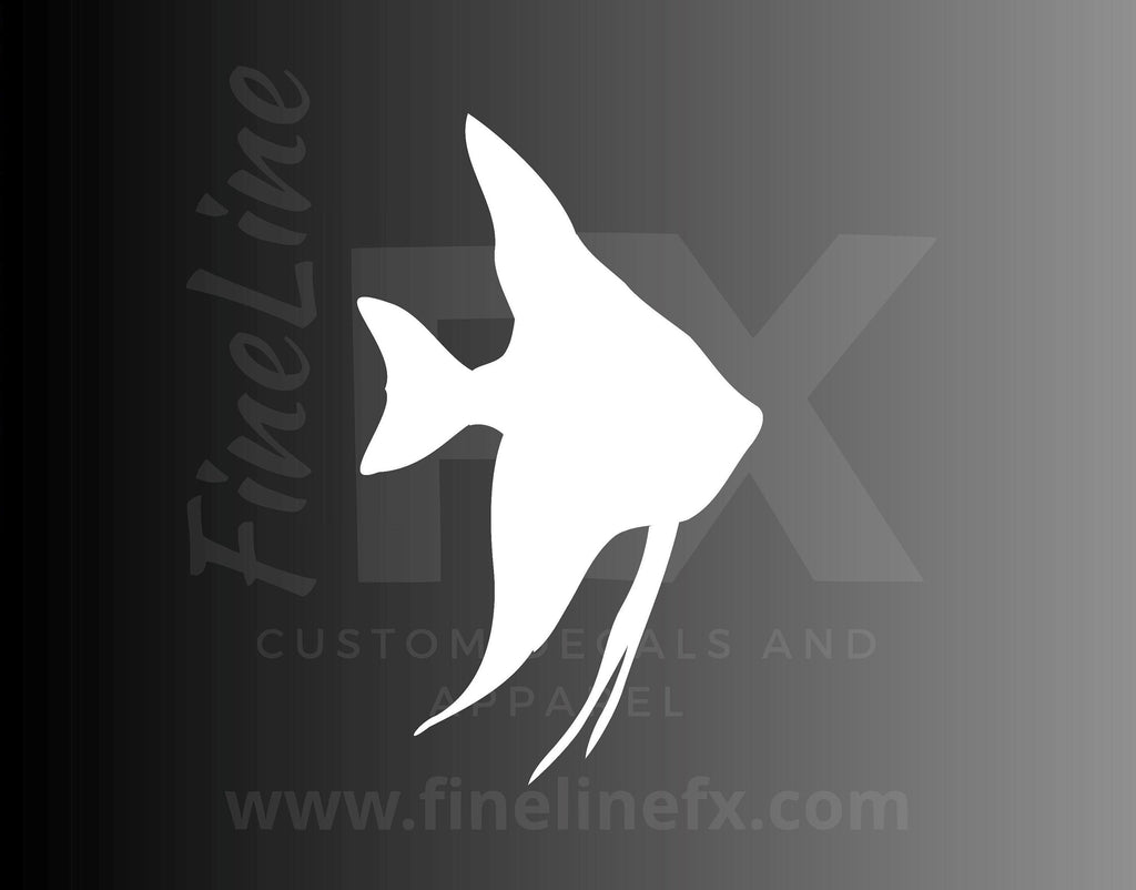 Angel Fish Aquarium Tropical Fish Silhouette Vinyl Decal Sticker - FineLineFX