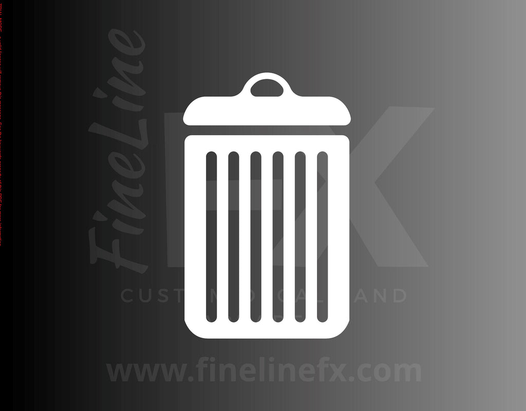 Trash Garbage Waste Container Vinyl Decal Sticker - FineLineFX