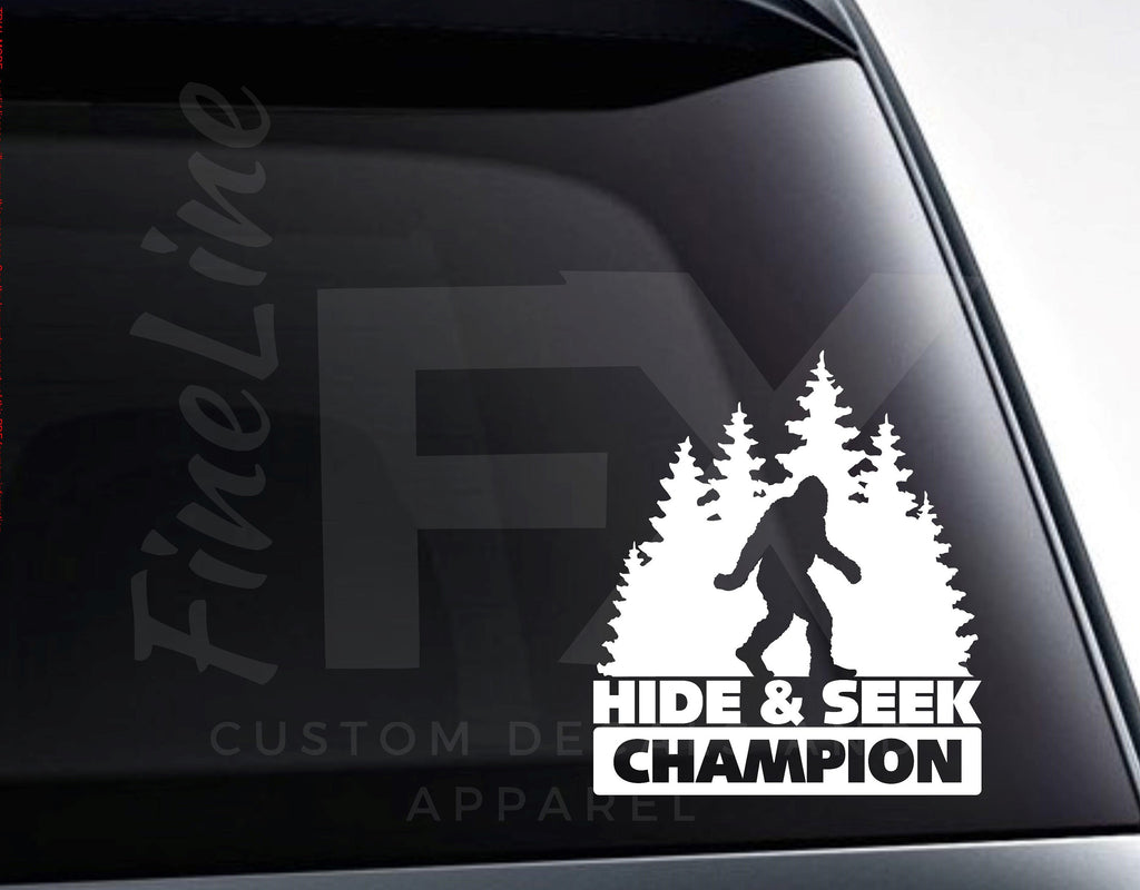 Bigfoot Hide & Seek Champion Vinyl Decal Sticker - FineLineFX