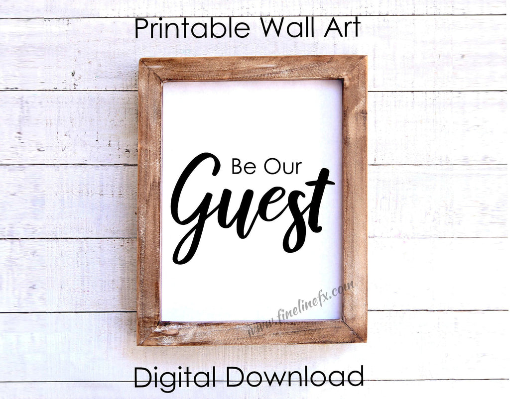 Be Our Guest Printable Wall Hanging, Front Counter 8 x 10 Print Instant Digital Download - FineLineFX
