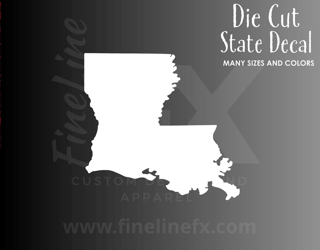 Louisiana State Shape Vinyl Decal Sticker - FineLineFX