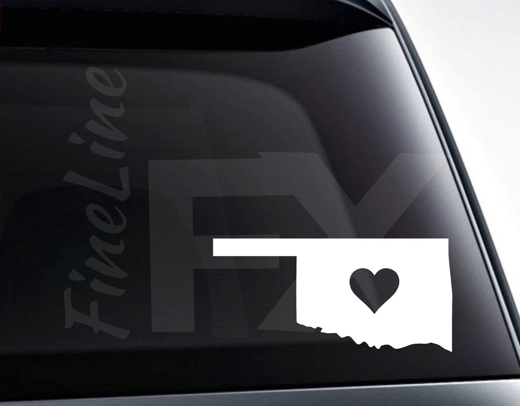 Oklahoma With A Heart Vinyl Decal Sticker / Decal For Cars, Laptops, Tumblers And More
