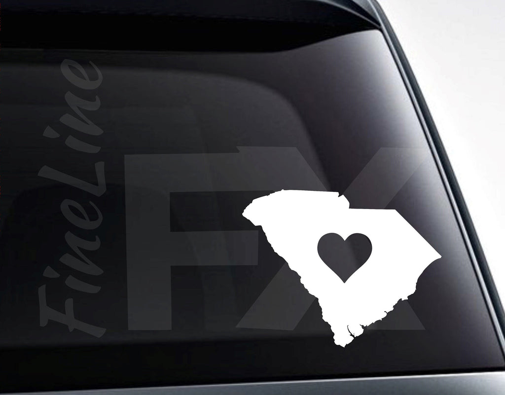 South Carolina With A Heart Vinyl Decal Sticker / Decal For Cars, Laptops, Tumblers And More