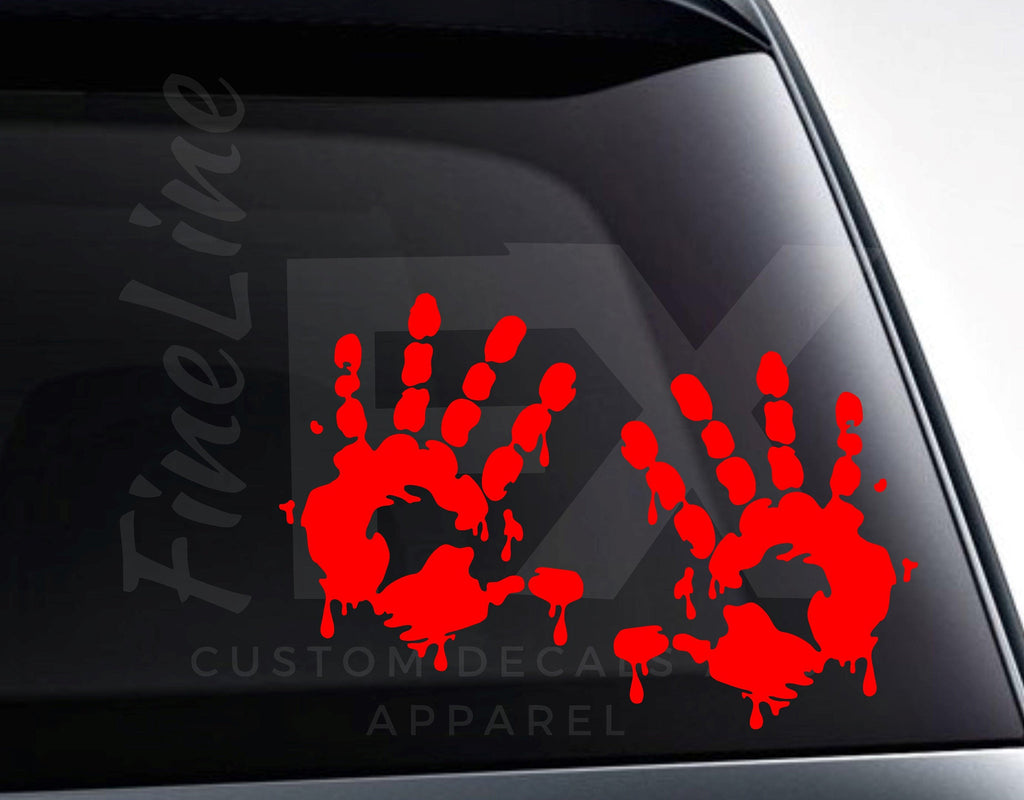 Bloody Handprints Vinyl Decal Sticker / Car Decal, Car Sticker