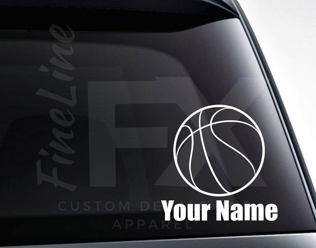 Basketball with Custom Name Vinyl Decal Sticker / Decal For Cars, Laptops, Tumblers And More
