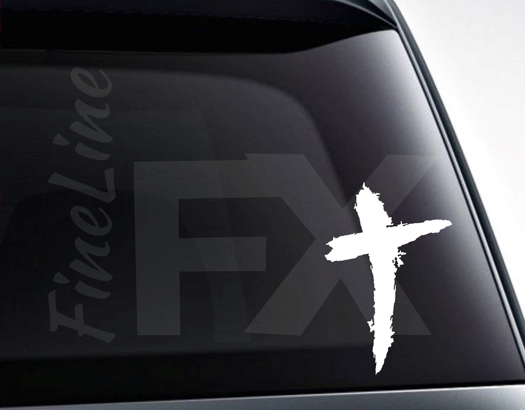 Distressed Christian Cross Vinyl Decal Sticker / Decal For Cars, Laptops, Tumblers And More