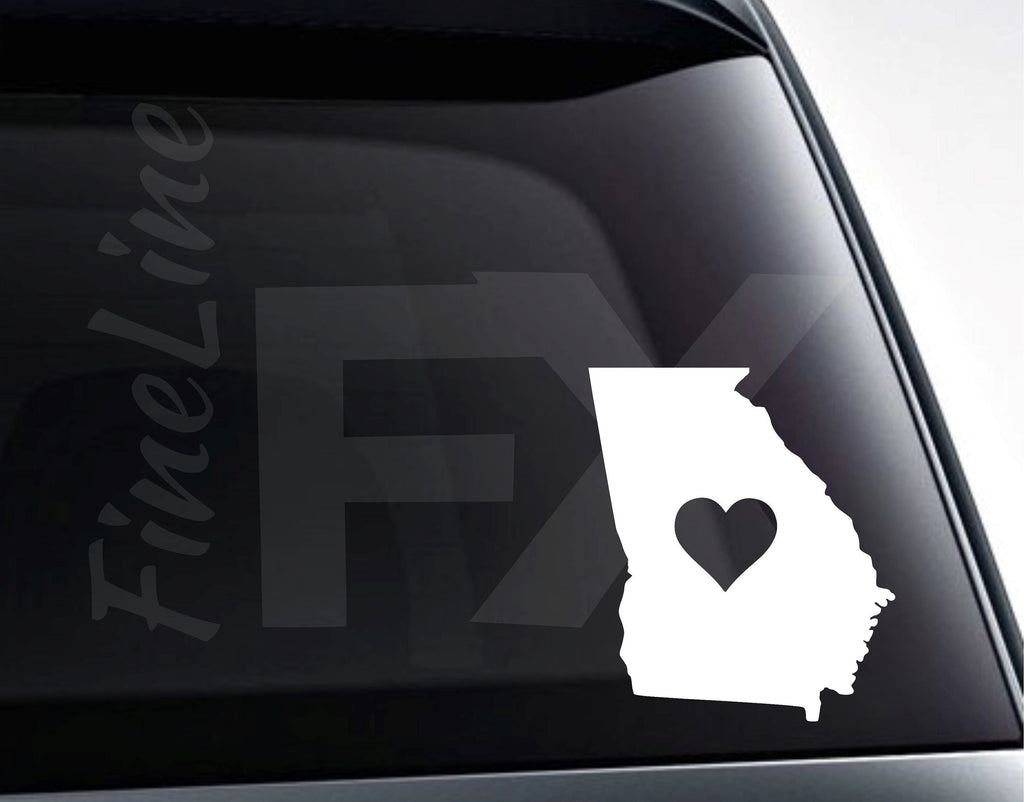 Georgia With A Heart Vinyl Decal Sticker / Decal For Cars, Laptops, Tumblers And More