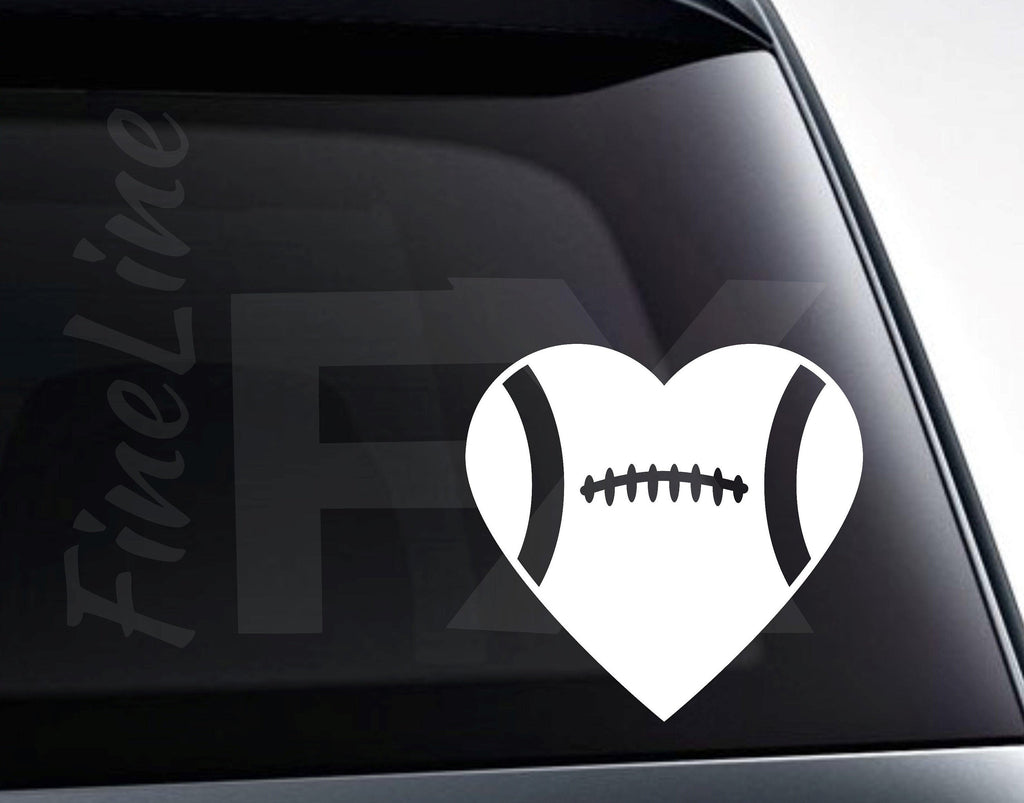 Football Heart Love Football Vinyl Decal Sticker / Decal For Cars, Laptops, Tumblers And More