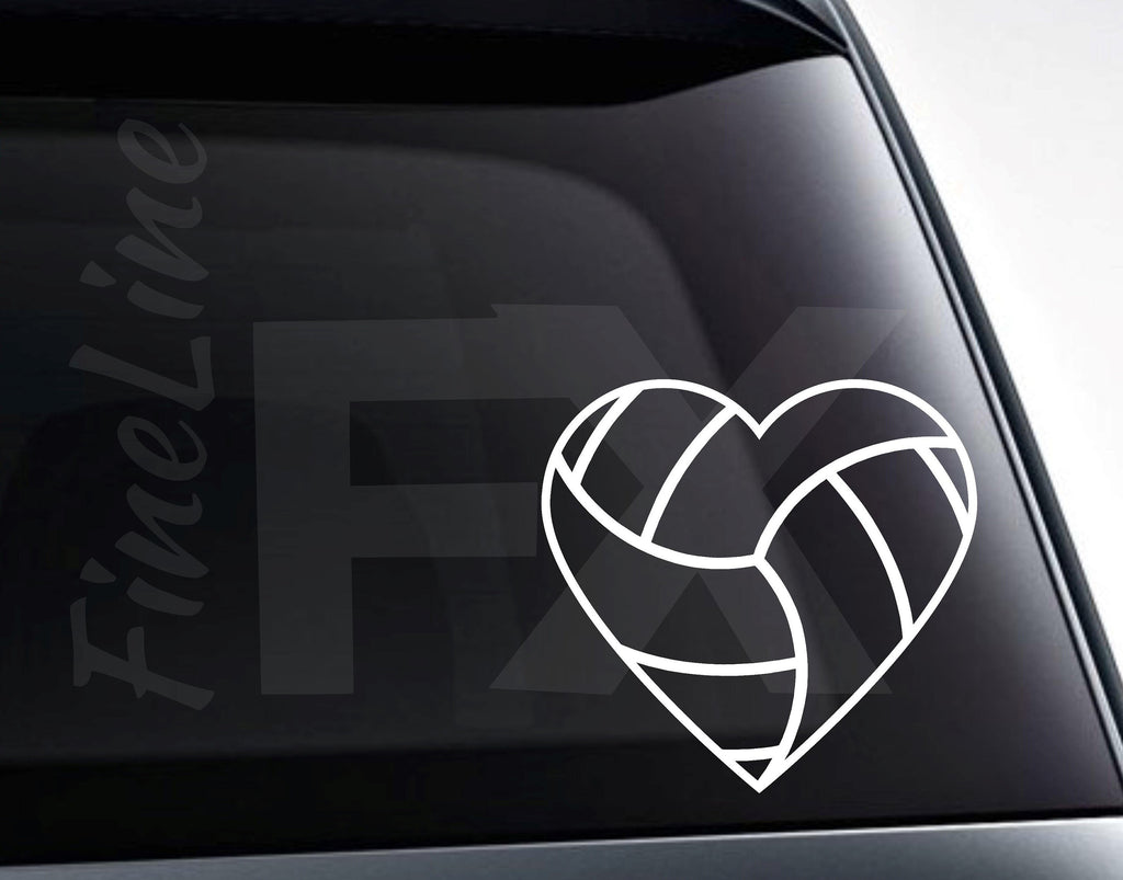 Volleyball Heart Love Volleyball Vinyl Decal Sticker / Decal For Cars, Laptops, Tumblers And More