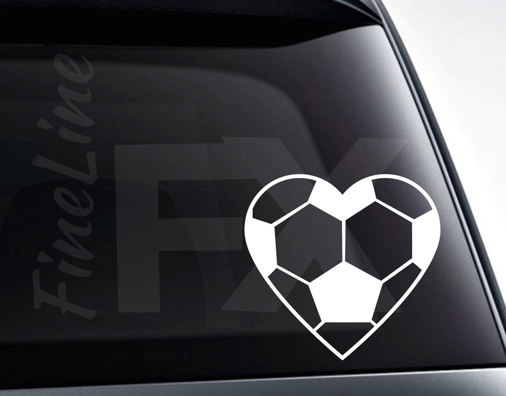 Soccerball Heart Love Soccer Vinyl Decal Sticker / Decal For Cars, Laptops, Tumblers And More