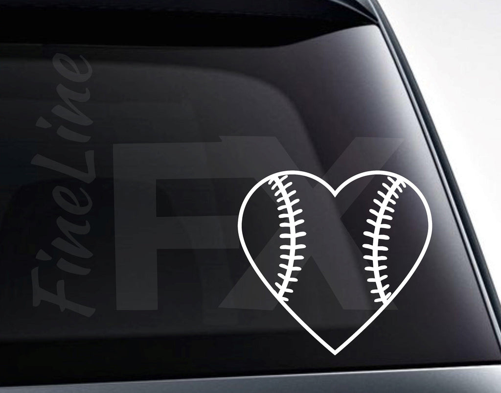 Heart Shaped Baseball Vinyl Decal Sticker / Decal For Cars, Laptops, Tumblers And More
