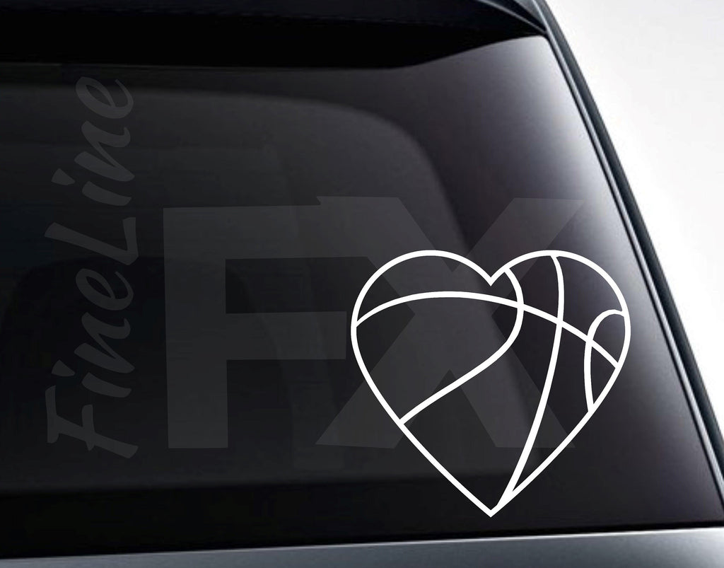 Heart Shaped Basketball Vinyl Decal Sticker / Decal For Cars, Laptops, Tumblers And More