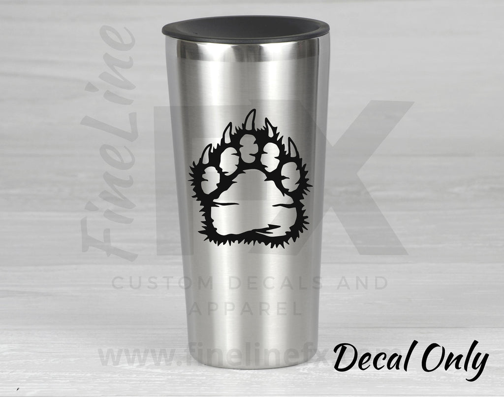 Distressed Bear Paw Vinyl Decal Sticker / Decal For Cars, Laptops, Tumblers And More