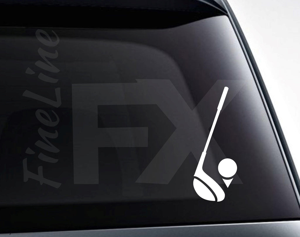 Golf Club And Golf Ball Vinyl Decal Sticker / Golfing Decal For Cars, Laptops, Tumblers And More